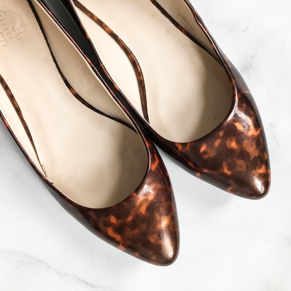 C. Wonder Shoes - C. Wonder Tortoise Patent Leather Pointed Toe Flat